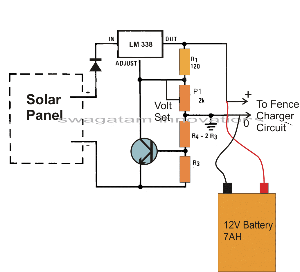 Solar Powered Fence Charger Circuit