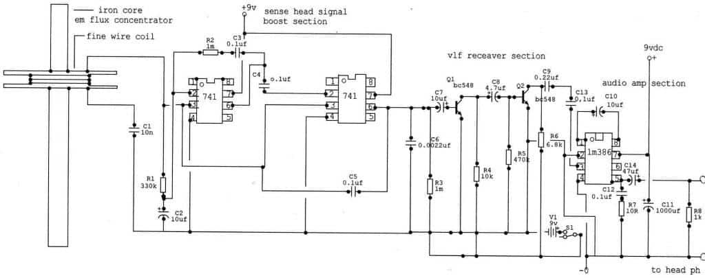 VLF Detector Circuit using IC 741