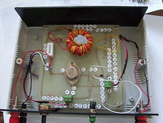 joule thief prototype showing the internal assembly