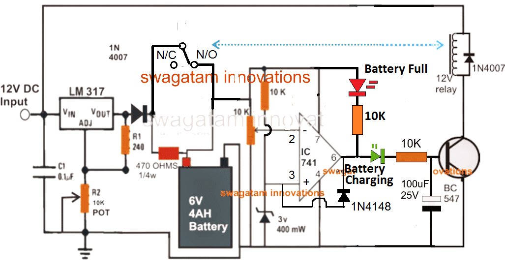 6V automatic charger circuit