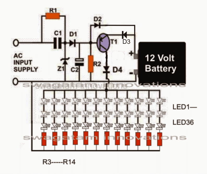 simple emergency lamp circuit 1