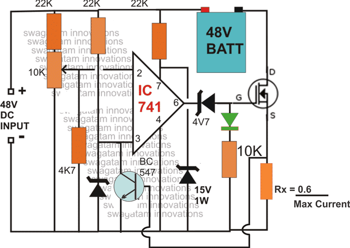 current controlled 48V battery charger circuit