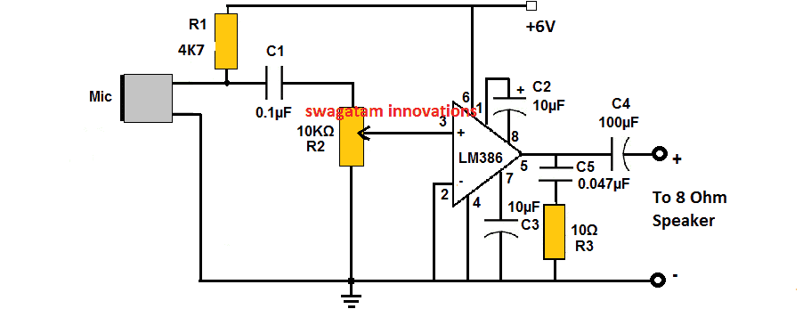 LM386 MIC amplifier circuit