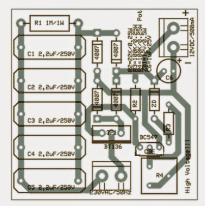 high current capacitive transformerless power supply PCB design
