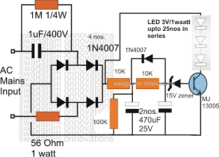 surge protected led driver circuit transformerless