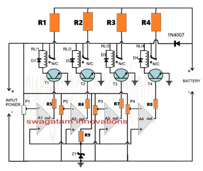 4 step fast battery charger circuit