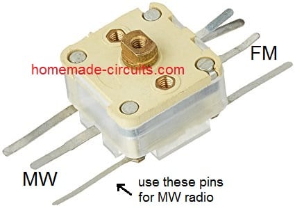 MW radio gang condenser variable capacitor