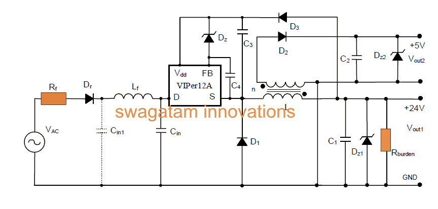 5V, 12V Buck Converter Circuit SMPS 220V