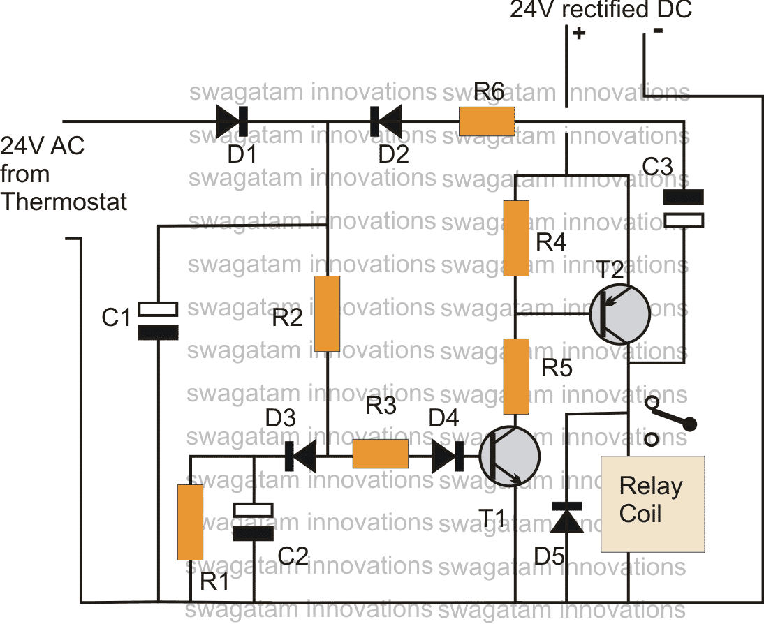 Thermostat Delay Relay Timer Circuit