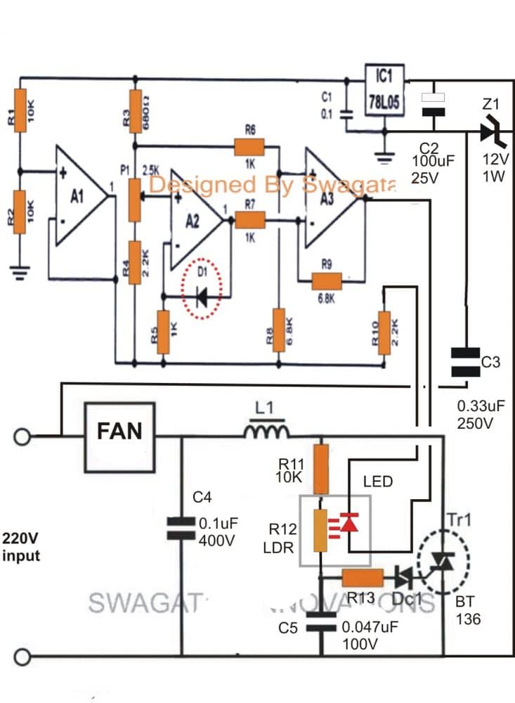 Dependent Speed Controller Circuit Homemade Circuit Projects