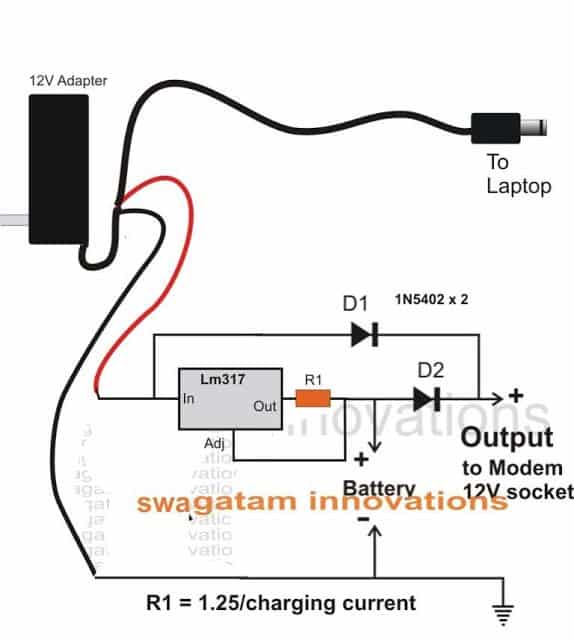 3 Simple DC UPS Circuits for Modem/Router - Homemade Circuit Projects