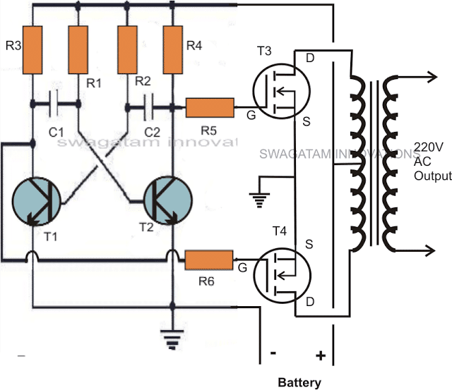 simple square wave inverter circuit