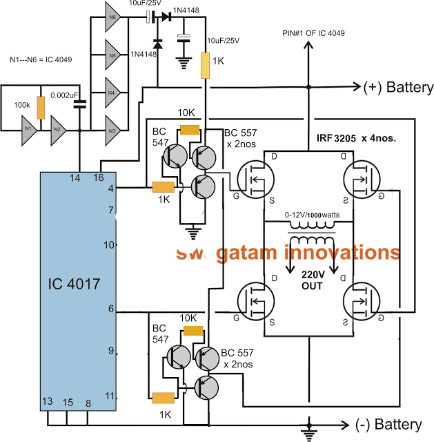 1kva 4 channel bridge inverter circuit 1