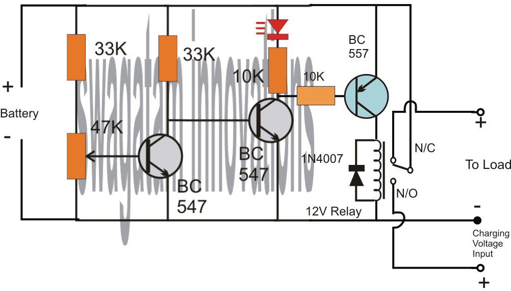 low battery indicator with relay cut off