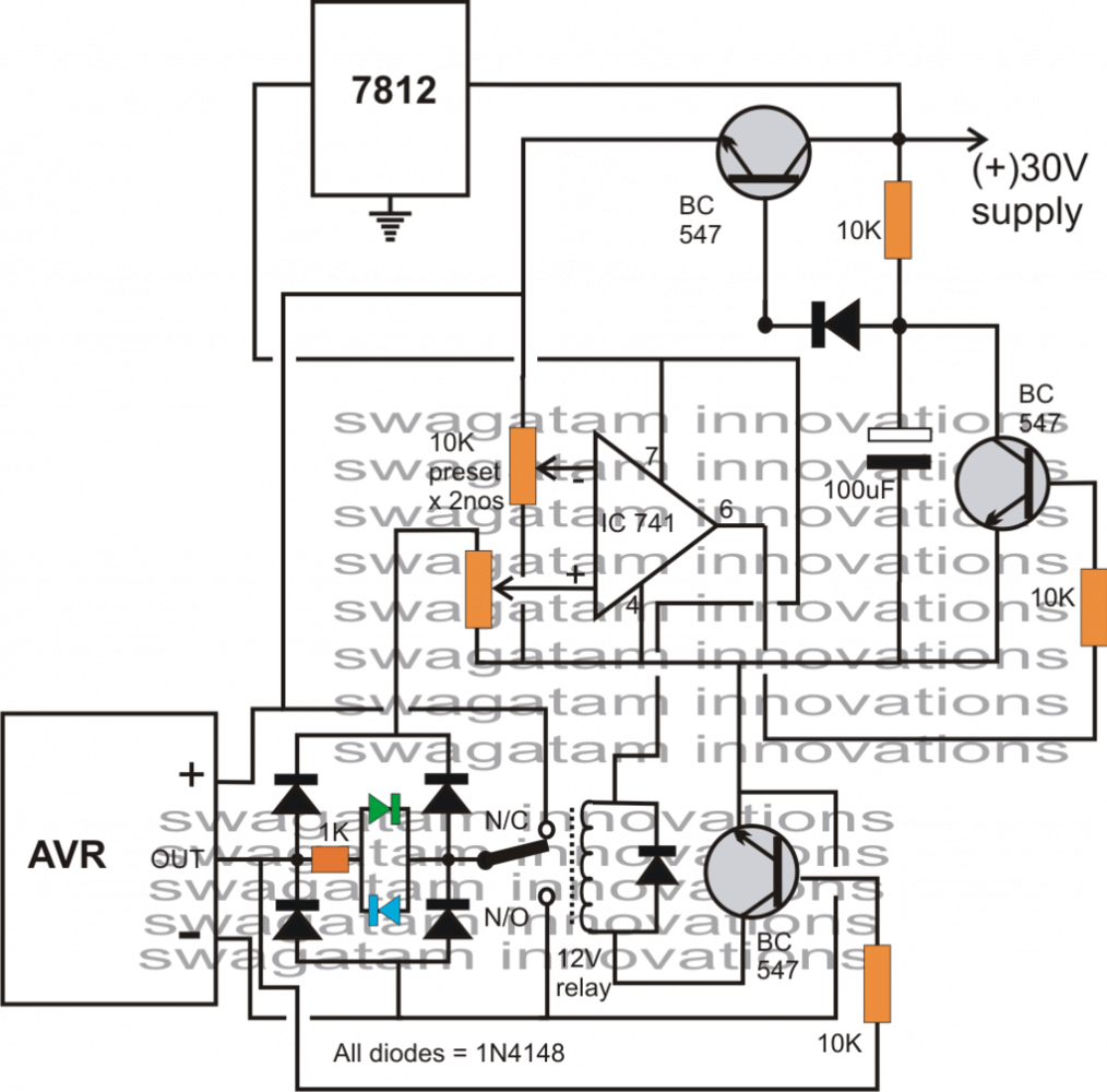 Generator voltage regulator shop schematic