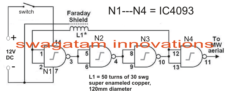 BFO Metal Detector Circuit using IC 4093