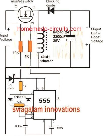 Boost Converter Circuit using LM555