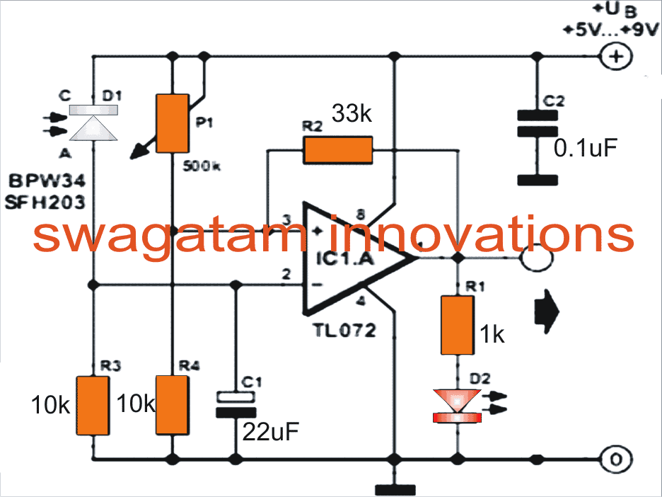 opamp controlled laser security circuit