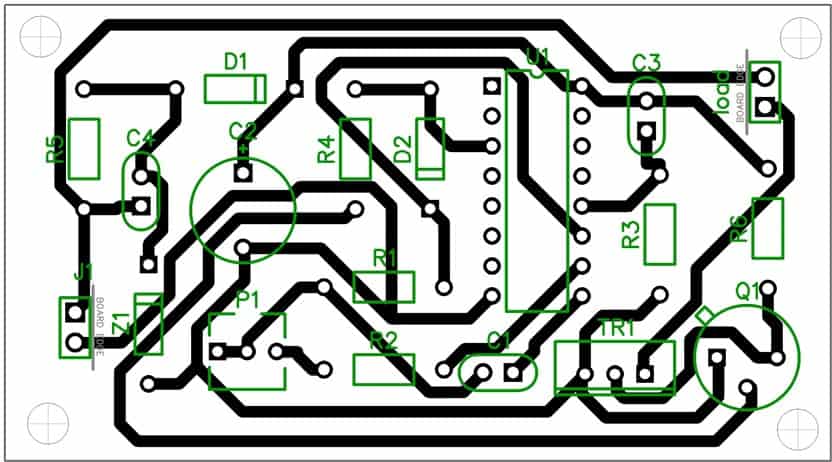 triac timer circuit PCB layout