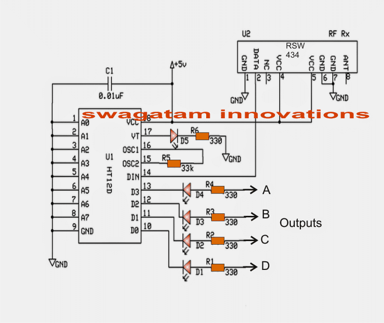 Simple RF Remote Control Receiver