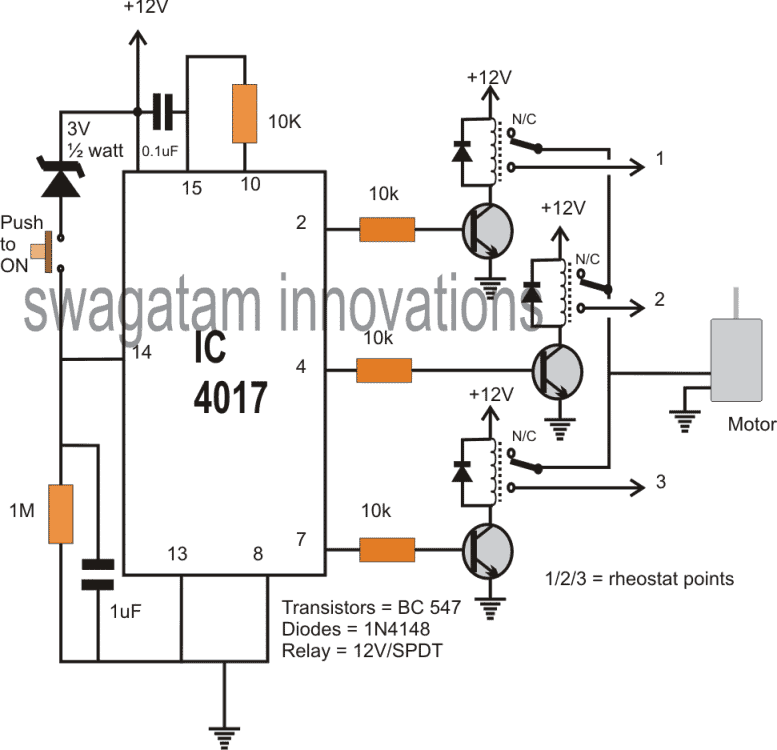 10 Step Relay Selector Switch Circuit Diagram