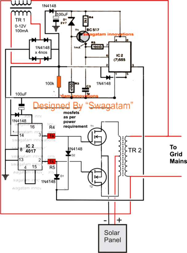 Homemade 100VA to 1000VA Grid-tie Inverter Circuit - Homemade