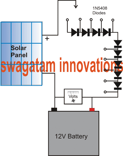 simplest solar charger using diodes only