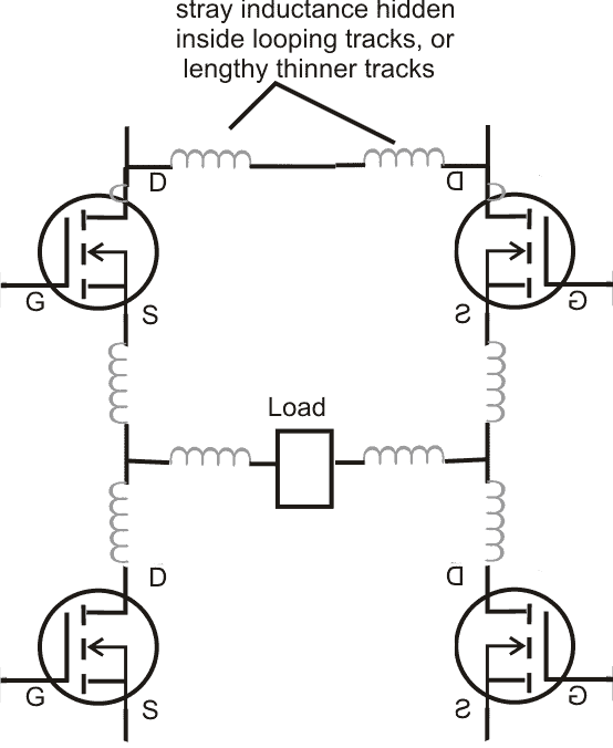 protect mosfet by removing stray inductance