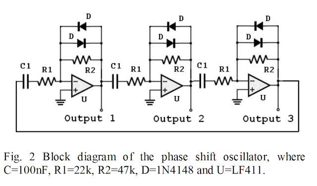 opamp 120 degree phase shift 3 phase generator circuit