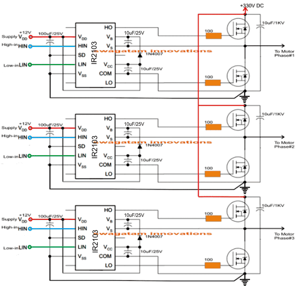 Simple effective 3 phase inverter circuit