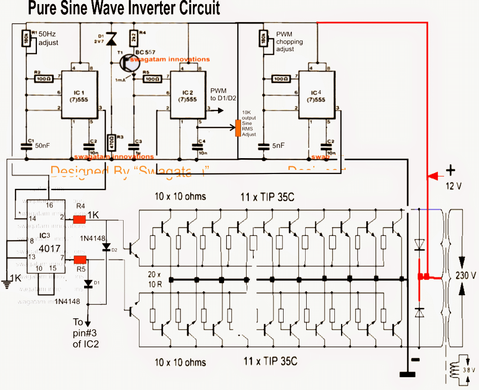 7 Modified Sine Wave Inverter Circuits