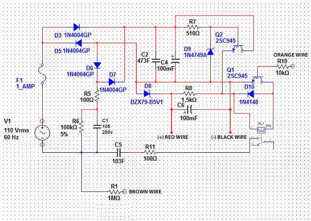 Stabilized Transformerless Power Supply Circuit with Relay ... wiring diagrams for security lighting 