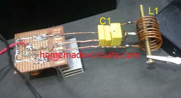 testing a bolt heating temperature inside a simple induction heater