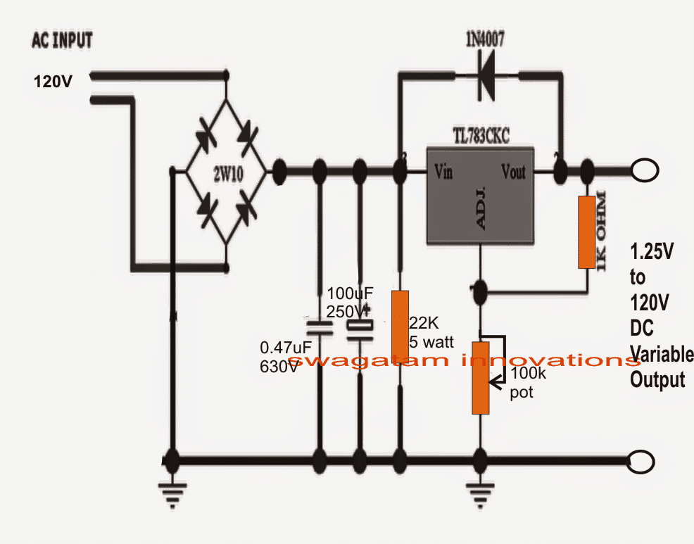 1.25V to Mains Voltage Regulator Circuit | Homemade Circuit