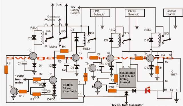 2 Simple Automatic Transfer Switch (ATS) Circuits | Homemade Circuit