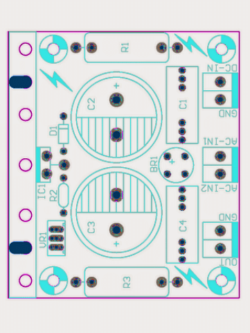 1.25V to 120V Mains Adjustable Voltage Regulator component layout