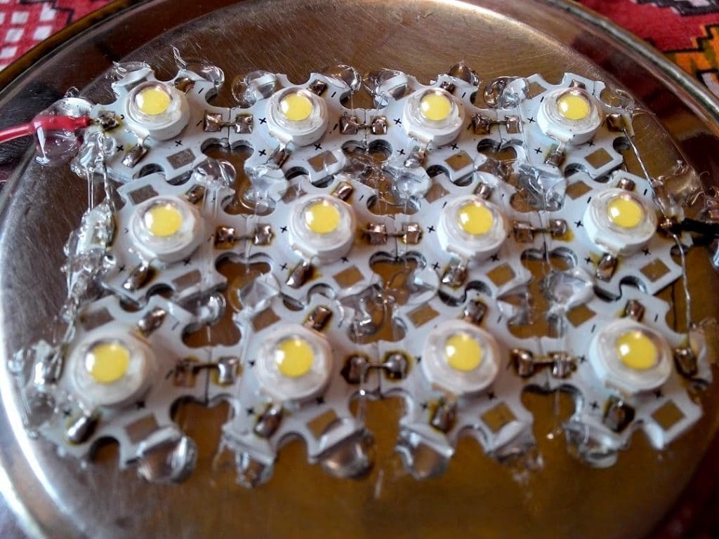 12 * 1 watt LED assembly close up view