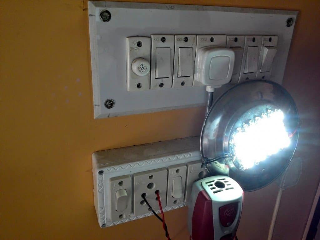 working prototype LED lamp switch ON