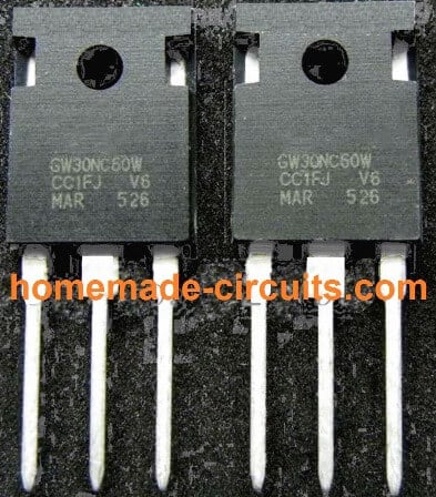 IGBT STGW30NC60W image pinout