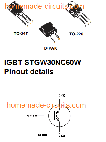 induction heater IGBT pinout details