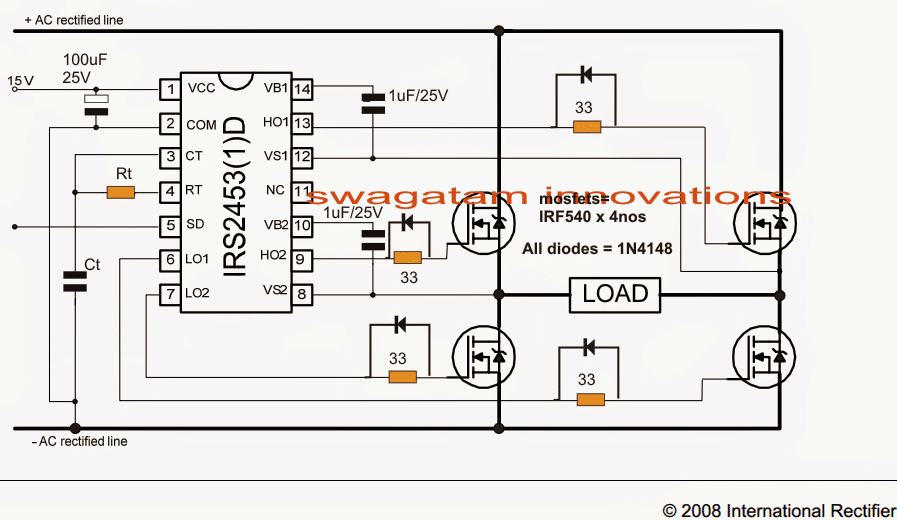Simplest Full Bridge Inverter Circuit
