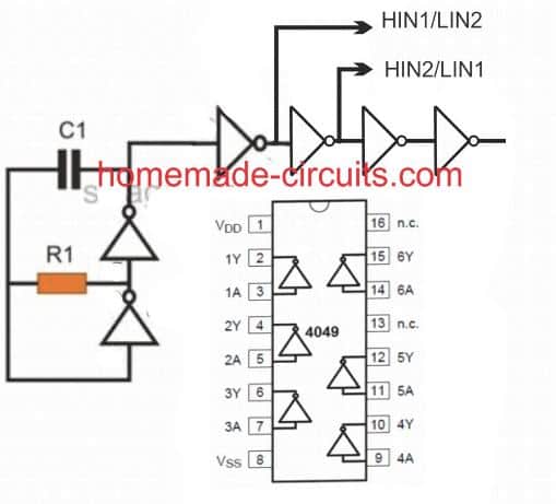 IR2110 input feed oscillator circuit