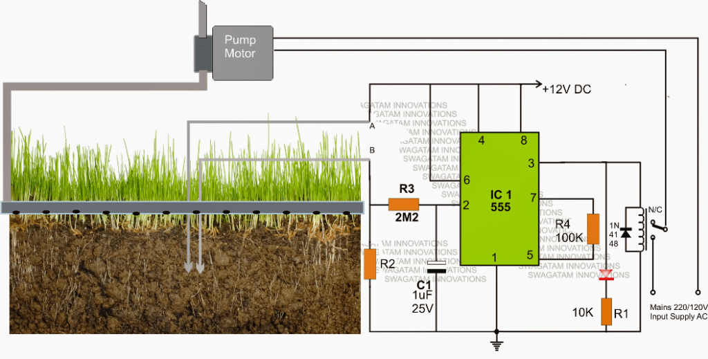 automatic plant water irrigation circuit