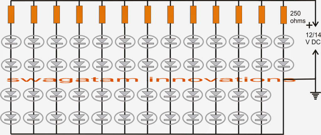 simple car LED bulb circuit using 3020 SMD LEDs