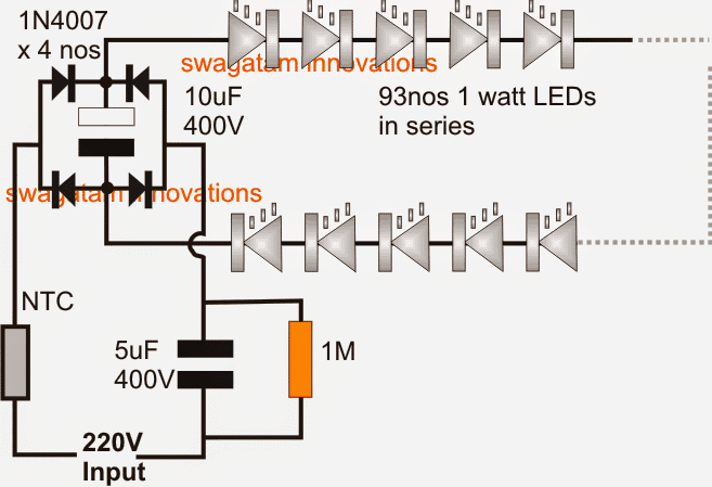 100 watt led bulb circuit 1