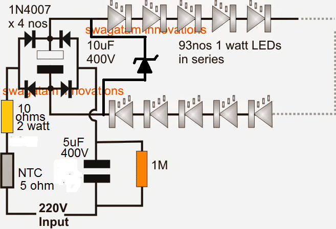 Simplest 100 LED Bulb Circuit | Homemade Projects