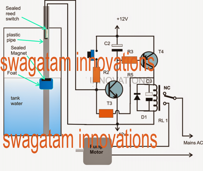 Float Switch Controlled Water Level Controller Circuit | Homemade