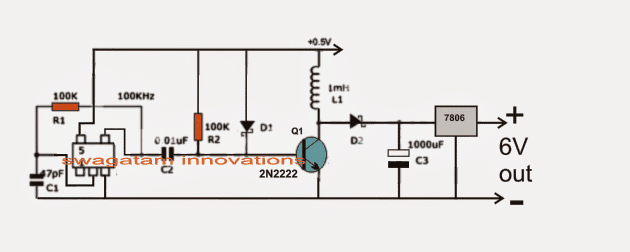 0.6V to 6V/12V Boost Converter Circuit Diagram