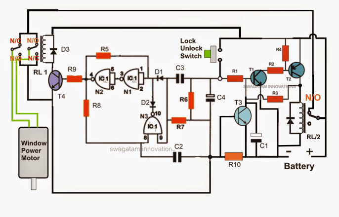 How to Make a Car Power Window Controller Circuit | Homemade Circuit