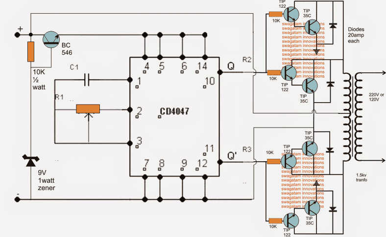 Simple 48v Inverter Circuit Homemade